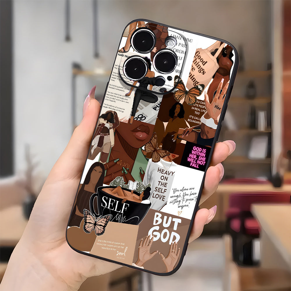 Art Aesthetic Phone Case for iPhone 16 11 15 14 13 12 Pro Max XR Plus Case Black Phone Cases Birthday Christmas Gifts for Women Teen Girls